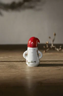 Julepynt<Kähler Hammershøi Christmas Nissefar Ø6 cm hvid m. deko