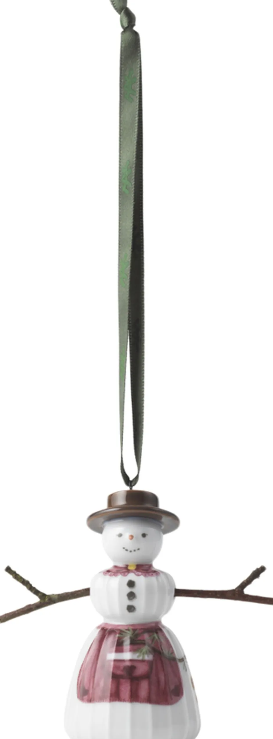 Juletræspynt<Kähler Hammershøi Christmas Snekone hængende H9 hvid m. deko