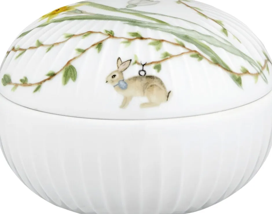 Opbevaring<Kähler Hammershøi Easter Bonbonniere Ø12 cm hvid med dekoration