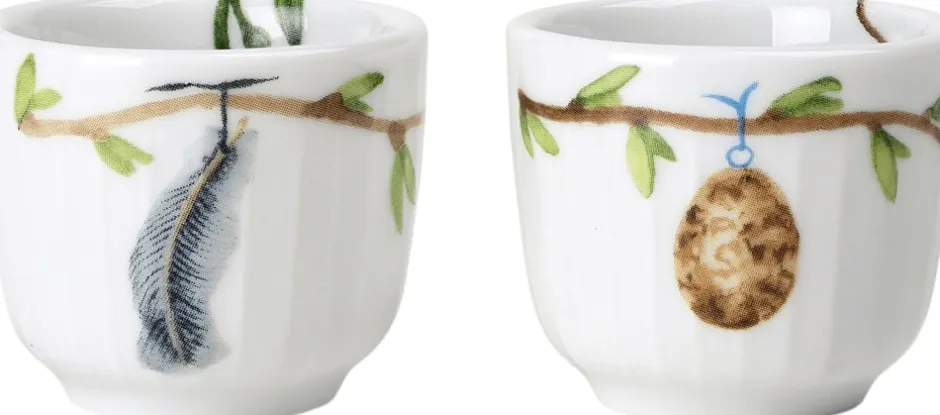 Tilbehør Til Bordet<Lyngby Porcelæn Hammershøi Spring Æggebæger Ø5 cm hvid m. deko 2 stk.