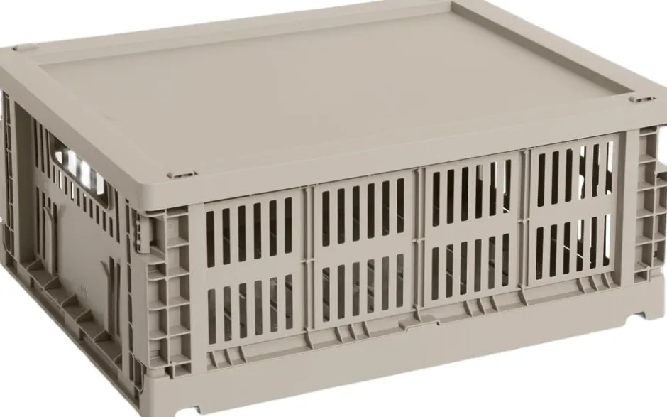 Opbevaring<Hay Colour Crate Lid Plastic-Medium-Warm grey