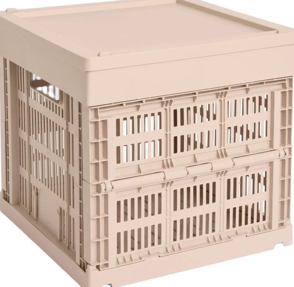 Opbevaring<Hay Colour Crate Lid Plastic-Medium Square / Cube- Powder