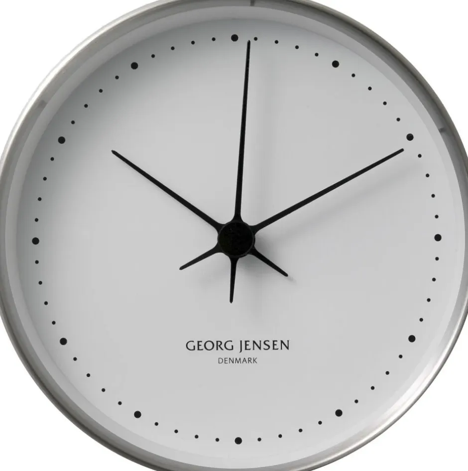 Ure & Vejrstationer<Georg Jensen HK VÆGUR STÅL/HVID 22CM