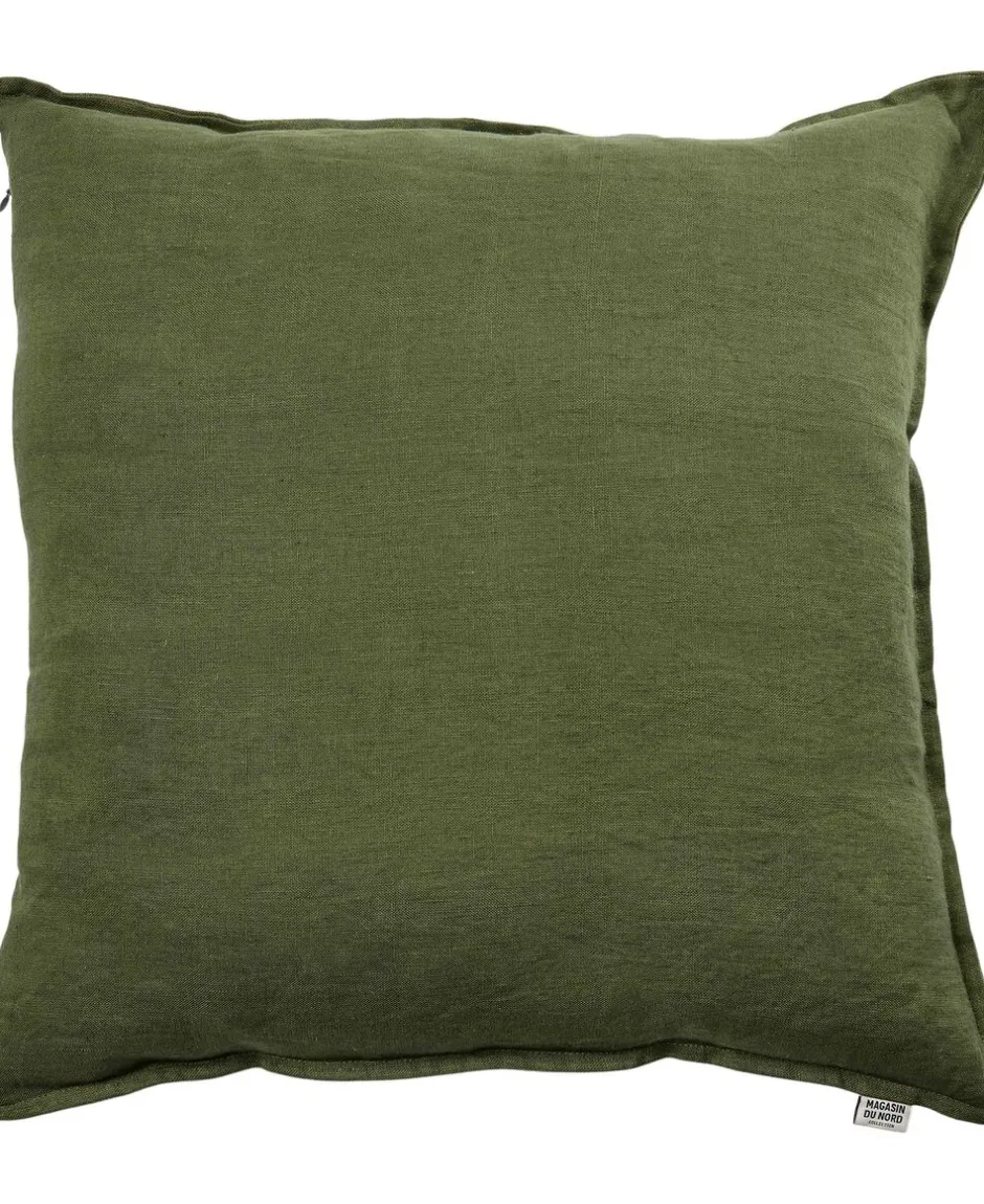 Puder<Magasin du Nord Collection Hør vasket pude Olivine 50x50