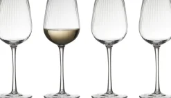Glas<Lyngby Glas Hvidvinsglas Palermo Gold 30 cl 4 stk.