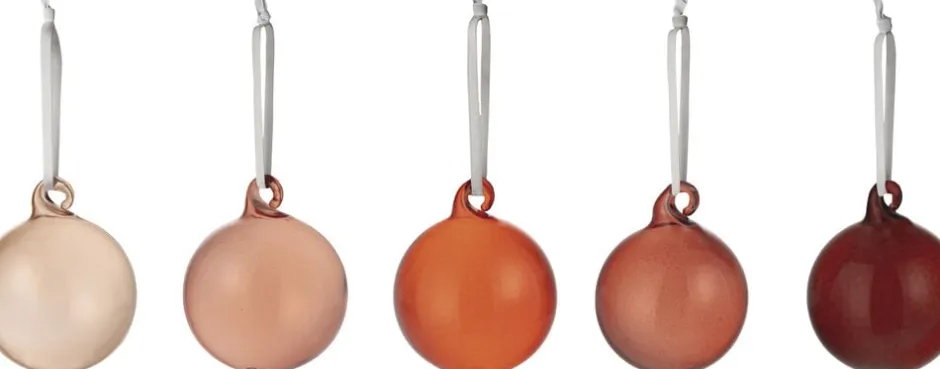 Juletræspynt<Iittala glaskugler 4 cm 5-pak rød