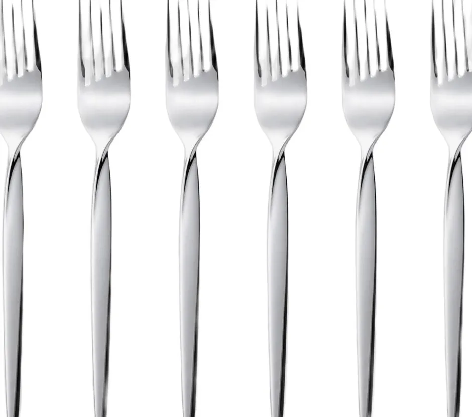 Bestik<Gense Kagegaffel Twist 16 cm 6 stk. Blankt stål