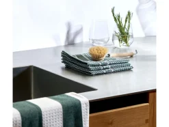 Tekstiler Til Køkkenet<Pillivuyt Karklude 32 x 32 cm 3 stk. Grøn/Hvid 100 % økologi