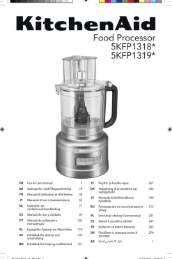 Køkkenmaskiner<KitchenAid FOODPROCESSOR 3,1 L, MATTE BLACK 5KFP1319EBM