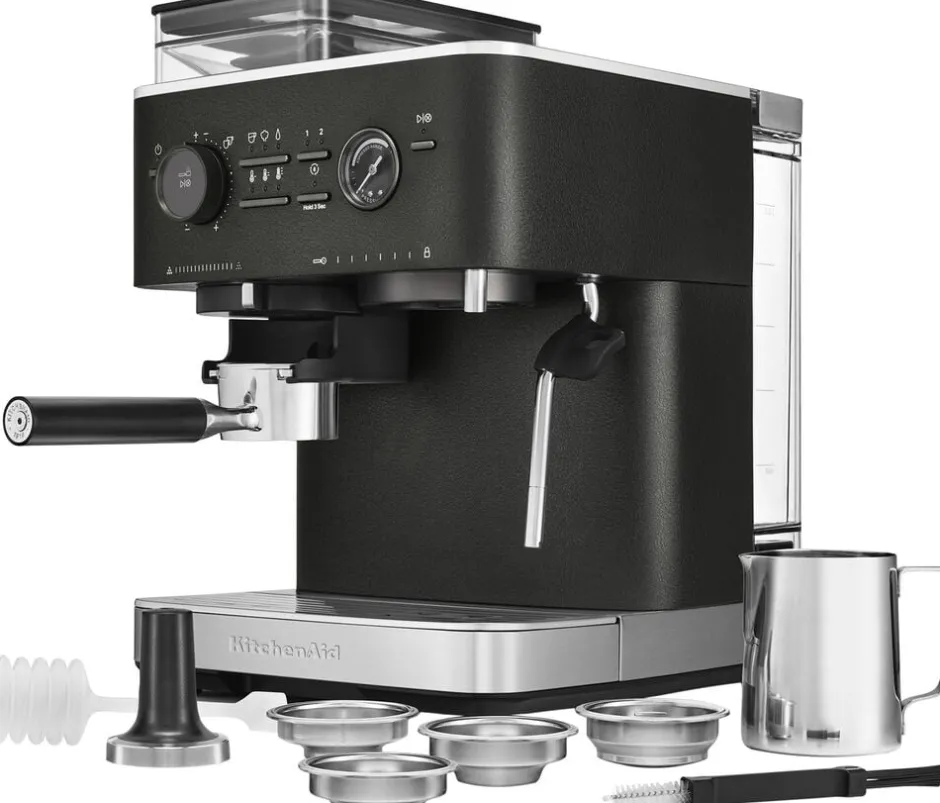 Kaffe & Te<KitchenAid halvautomatisk espressomaskine-5KES6551EBK