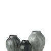 Vaser & Urtepotteskjulere<Knabstrup Keramik Knabstrup mini vase 3 Stk ripple mat misty green, celadon green, dark