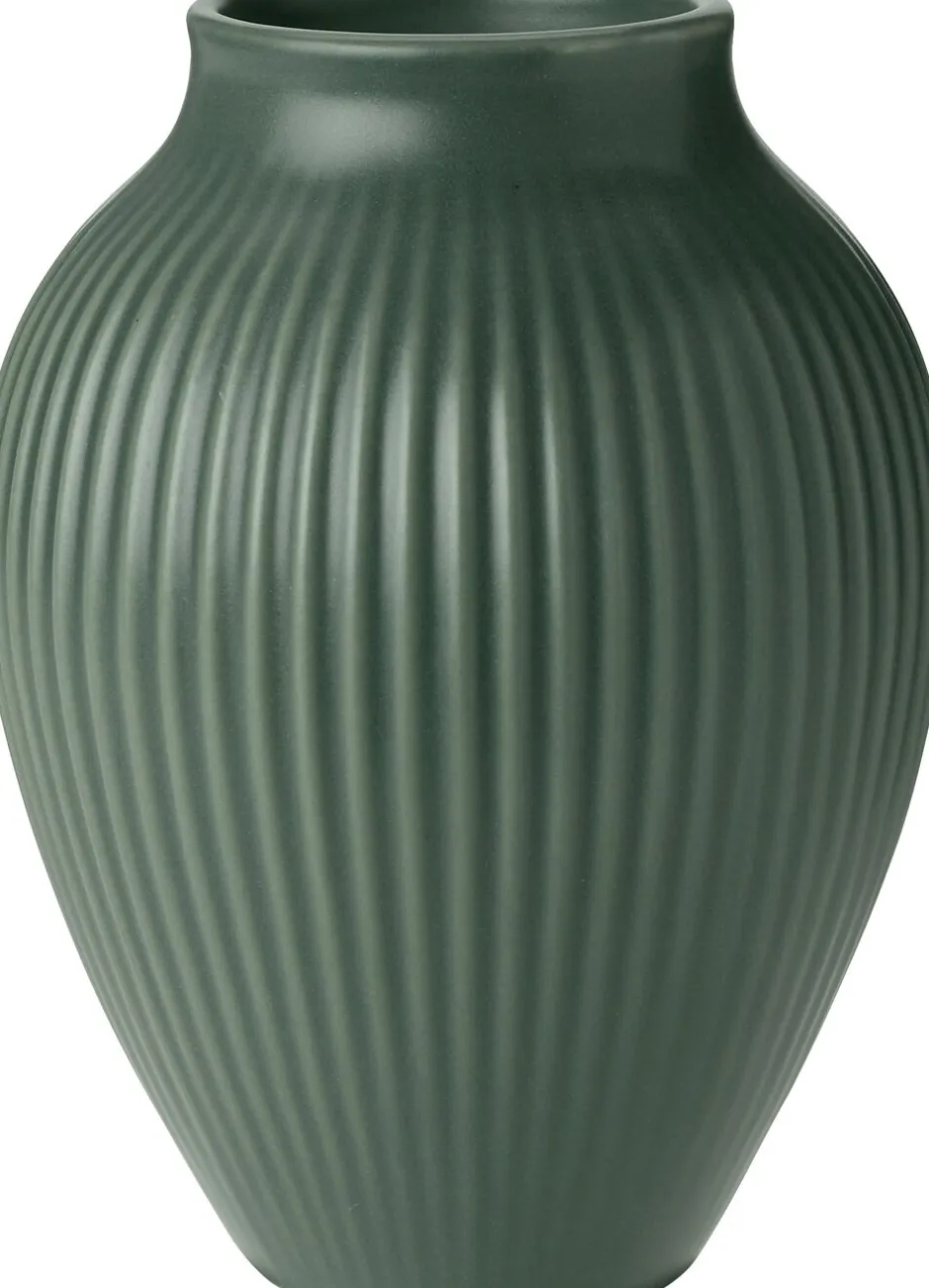Vaser & Urtepotteskjulere<Knabstrup Keramik Knabstrup vase H 12. 5 cm ripple mat celadon green