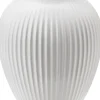 Vaser & Urtepotteskjulere<Knabstrup Keramik Knabstrup, vase, riller hvid, 12,5 cm
