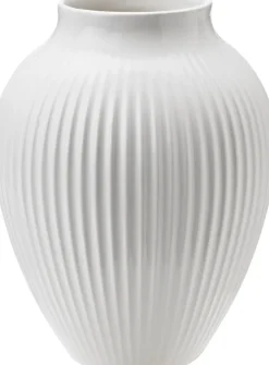 Vaser & Urtepotteskjulere<Knabstrup Keramik Knabstrup, vase, riller hvid, 12,5 cm