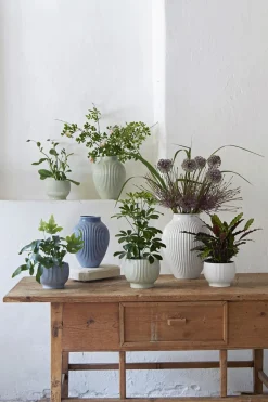 Vaser & Urtepotteskjulere<Knabstrup Keramik Knabstrup, vase, riller hvid, 20 cm
