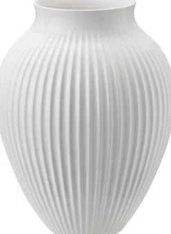 Vaser & Urtepotteskjulere<Knabstrup Keramik Knabstrup, vase, riller hvid, 27 cm
