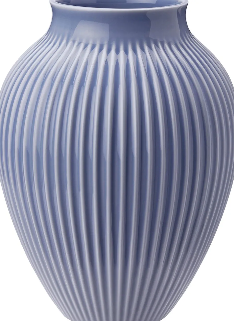 Vaser & Urtepotteskjulere<Knabstrup Keramik Knabstrup, vase, riller lavendelblå, 27 cm
