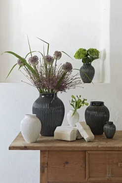 Vaser & Urtepotteskjulere<Knabstrup Keramik Knabstrup, vase, riller sort, 35 cm