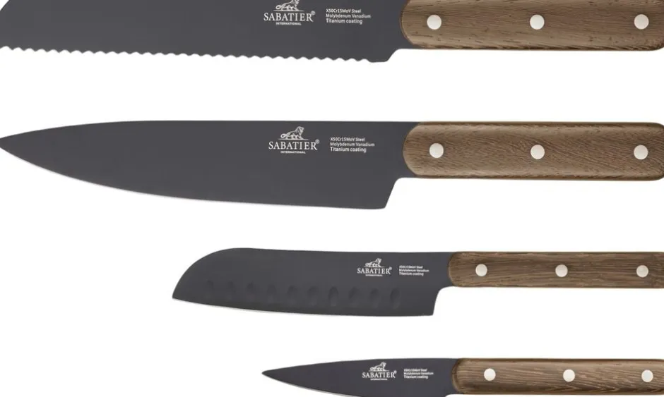Køkkenknive & Sakse<Lion Sabatier Knivsæt Phenix Walnut 4 dele Sort/valnøddetræ