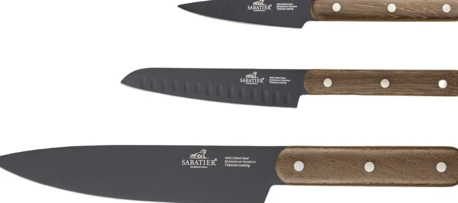Køkkenknive & Sakse<Lion Sabatier Knivsæt Phenix Walnut 3 dele Sort/valnøddetræ
