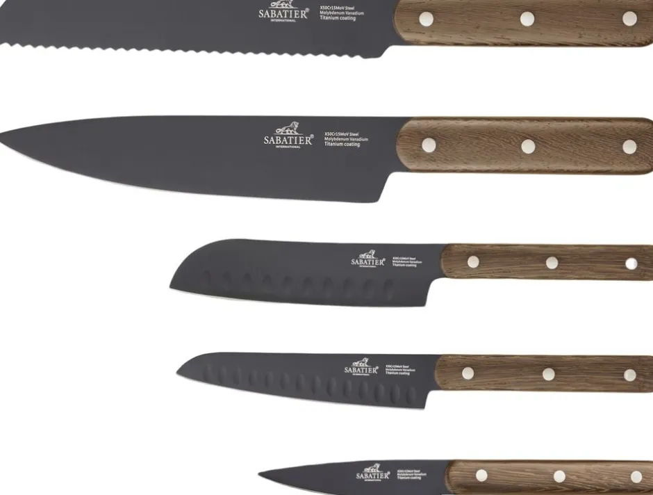 Køkkenknive & Sakse<Lion Sabatier Knivsæt Phenix Walnut 5 dele Sort/valnøddetræ