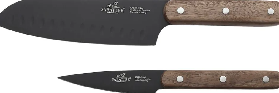 Køkkenknive & Sakse<Lion Sabatier Knivsæt Phenix Walnut 2 dele Sort/valnøddetræ
