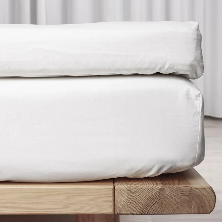 Sengetøj & Lagner<Night & Day Økologisk kuvertlagen, percale - GOTS, Hvid