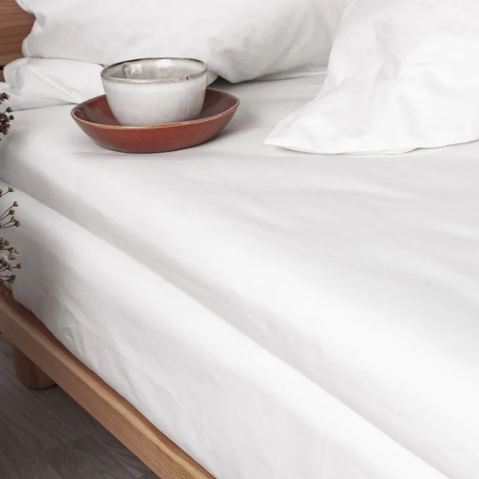 Sengetøj & Lagner<Night & Day Økologisk kuvertlagen, percale - GOTS, Hvid