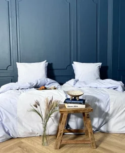 Sengetøj & Lagner<OMHU Økologisk sengesæt, Mini strib patchwork Blå
