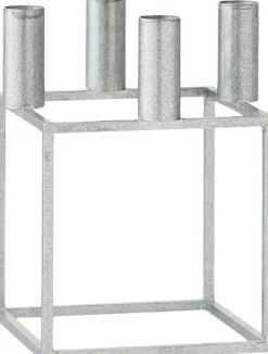 Lys & Lysestager|Adventsstager<Audo Copenhagen Kubus 4 - Zinc