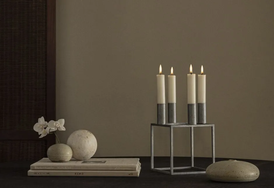 Lys & Lysestager|Adventsstager<Audo Copenhagen Kubus 4 - Zinc