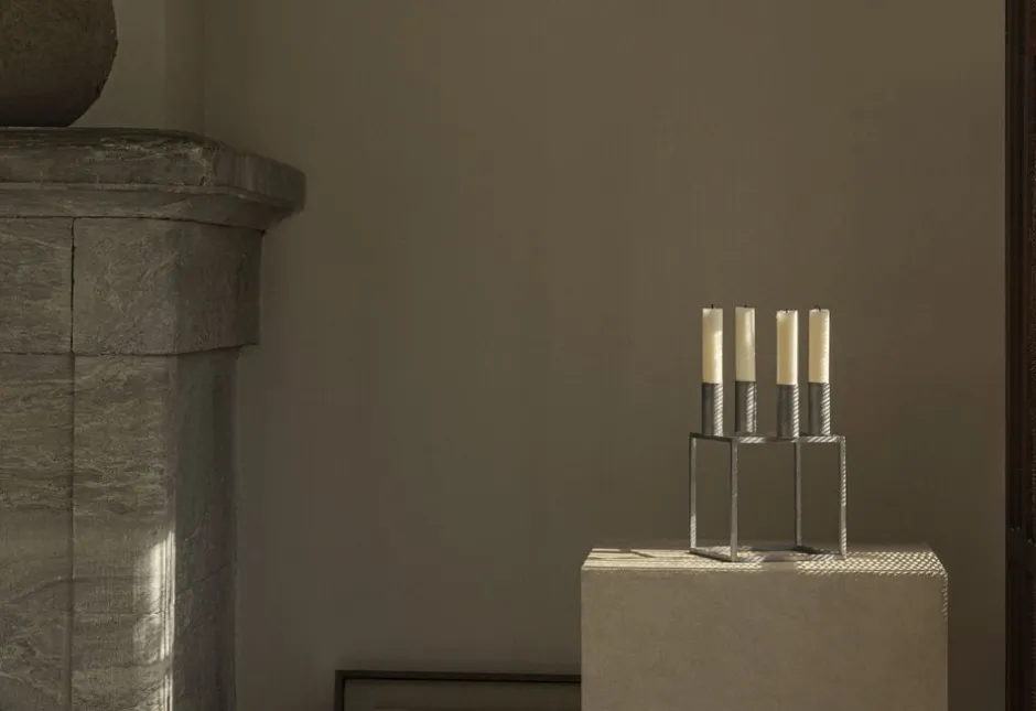 Lys & Lysestager|Adventsstager<Audo Copenhagen Kubus 4 - Zinc