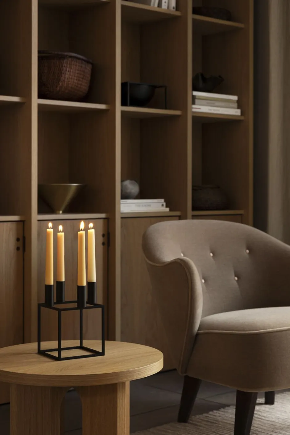 Adventsstager<Audo Copenhagen Kubus 4, Candle Holder, Black