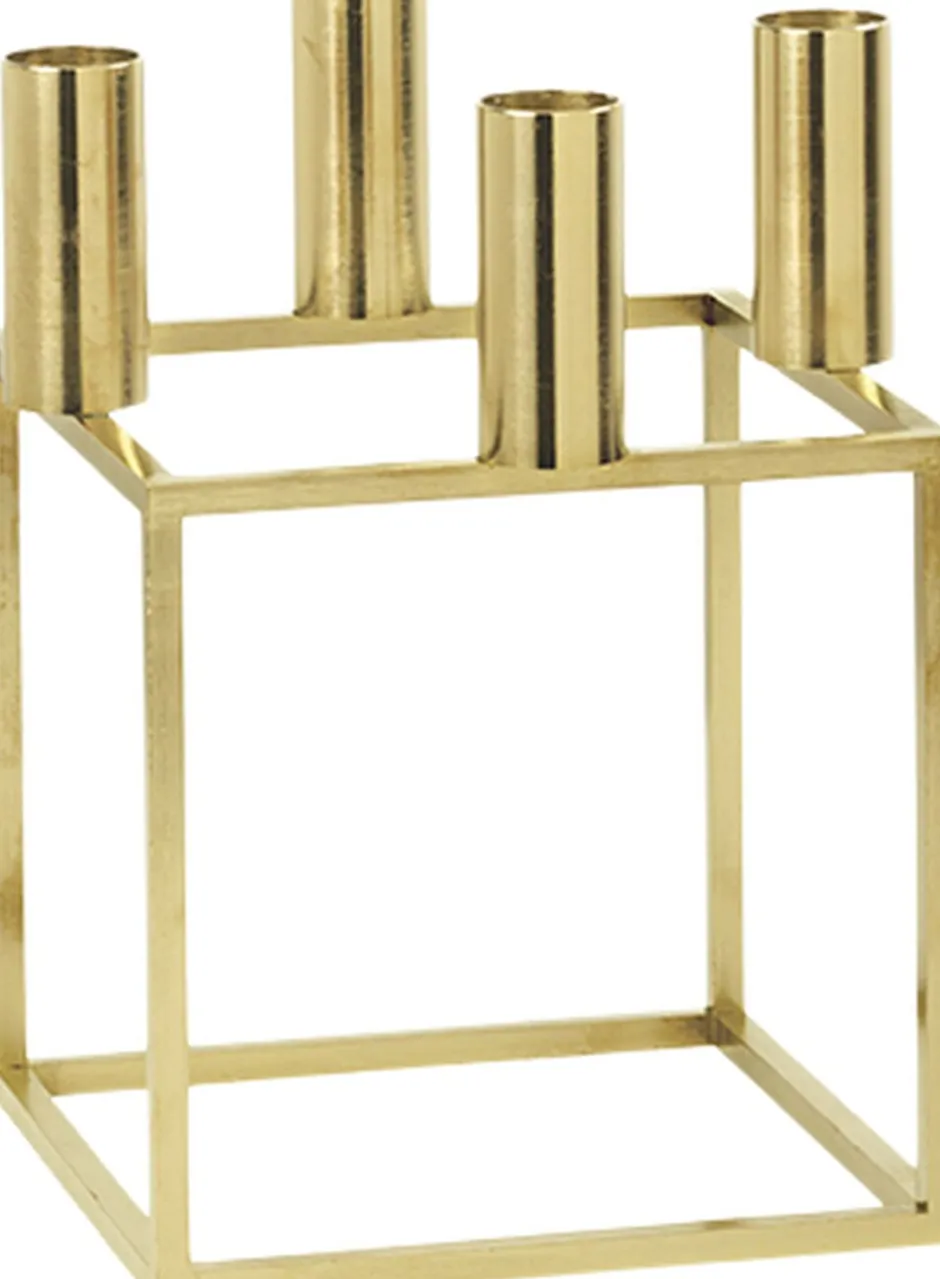 Adventsstager<Audo Copenhagen Kubus 4, Candle Holder, Gold-plated