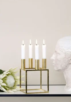 Adventsstager<Audo Copenhagen Kubus 4, Candle Holder, Gold-plated