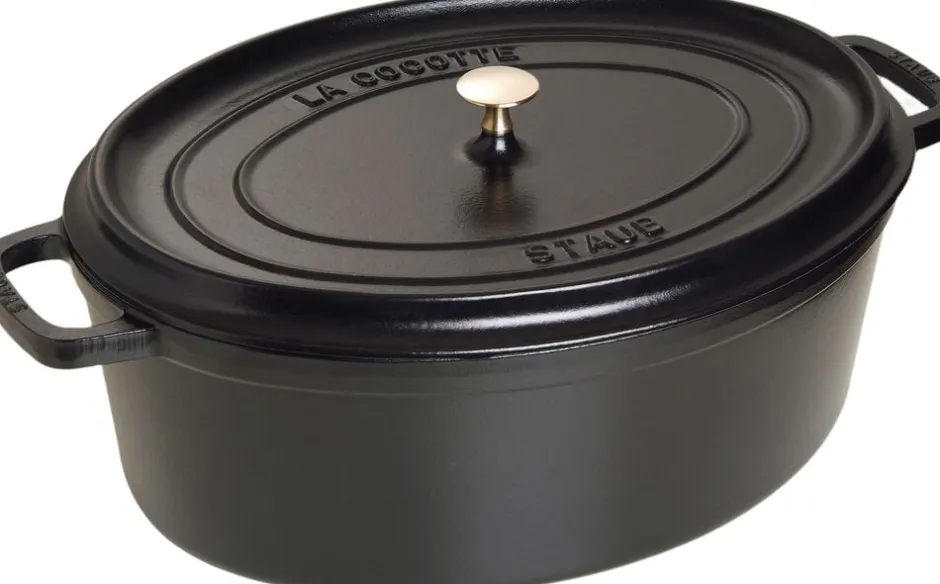 Gryder & Pander<Staub La Cocotte Cocotte 41 cm / 12 l, Oval, Sort, Støbejern