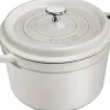 Gryder & Pander<Staub La Cocotte Cocotte Dyb 24 cm / 4,75 l, Rund, White Truffle,
