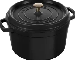 Gryder & Pander<Staub La Cocotte Cocotte Dyb 24 cm / 4,75 l, Rund, Sort, Støbejern