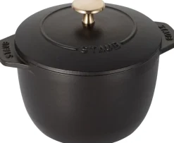 Gryder & Pander<Staub La Cocotte Ris Cocotte 16 cm / 1,75 l, Rund, Sort, Støbejern