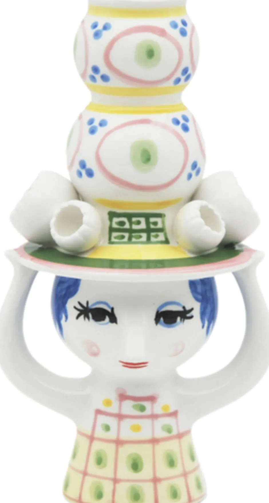 Lys & Lysestager<Bjørn Wiinblad Lady with hat Lysestage H16 cm pink