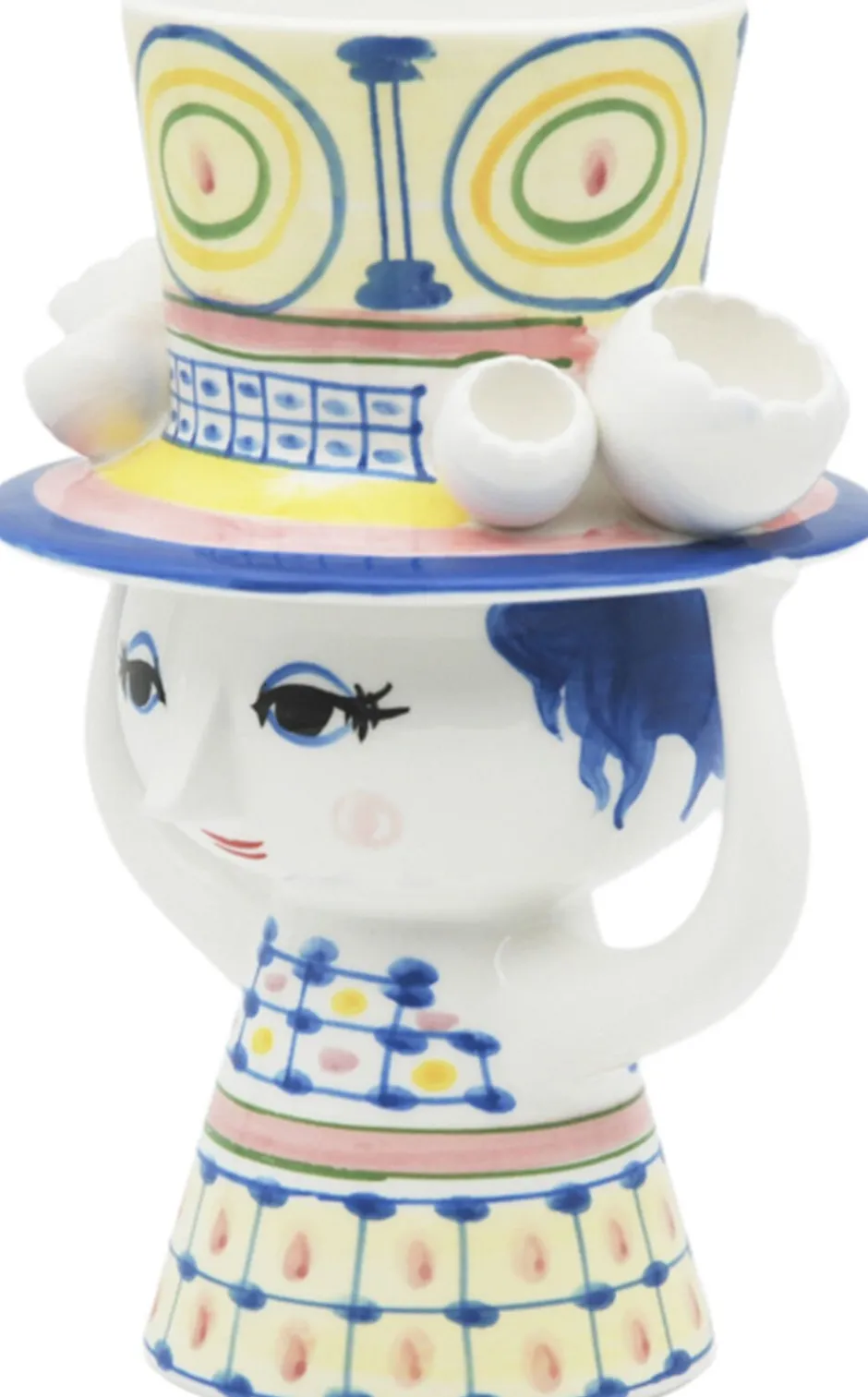 Vaser & Urtepotteskjulere<Bjørn Wiinblad Lady with hat Vase H20. 5 cm blå