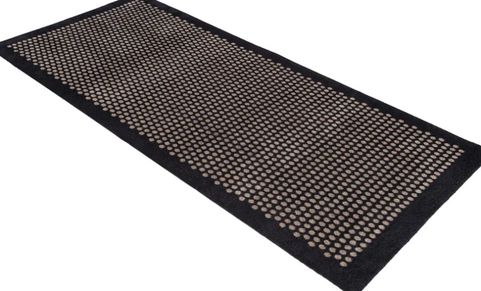 Gulvtæpper<Tica Copenhagen Løber 90x200 cm, dot sort/sand