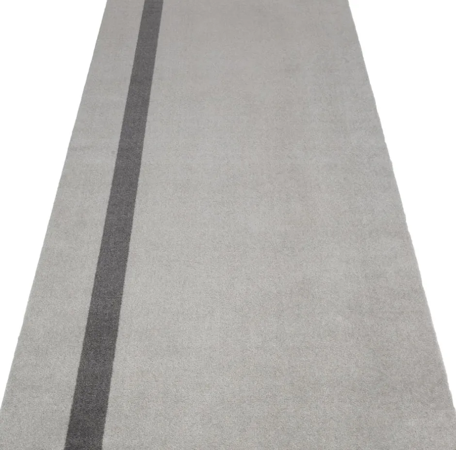 Gulvtæpper<Tica Copenhagen Løber, 130x90 cm, stripe vertical lysegrå/steelgrey
