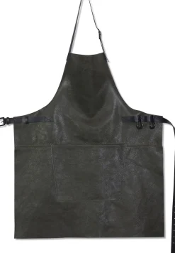 Tekstiler Til Køkkenet<DutchDeluxes Læderforklæde BBQ Style Apron Vintage Grey