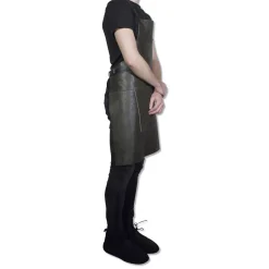Tekstiler Til Køkkenet<DutchDeluxes Læderforklæde BBQ Style Apron Vintage Grey