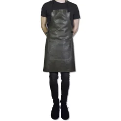 Tekstiler Til Køkkenet<DutchDeluxes Læderforklæde BBQ Style Apron Vintage Grey