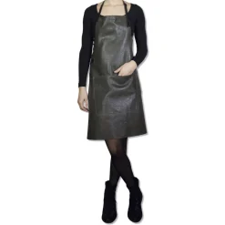Tekstiler Til Køkkenet<DutchDeluxes Læderforklæde BBQ Style Apron Vintage Grey