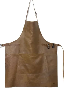 Tekstiler Til Køkkenet<DutchDeluxes Læderforklæde BBQ Style Apron Vintage Camel