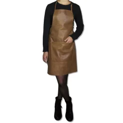 Tekstiler Til Køkkenet<DutchDeluxes Læderforklæde BBQ Style Apron Vintage Camel
