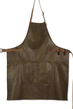 Tekstiler Til Køkkenet<DutchDeluxes Læderforklæde BBQ Style Apron Vintage Brown